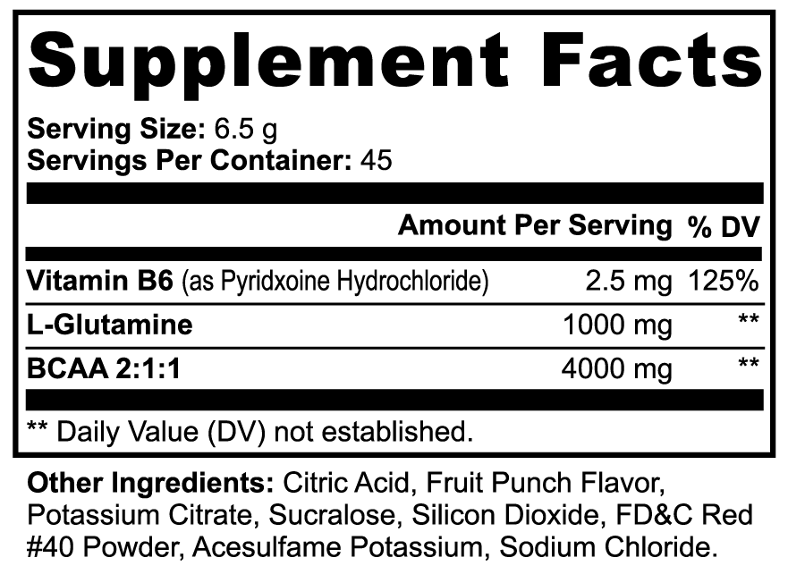 2:1:1 Fruit Punch BCAA Powder